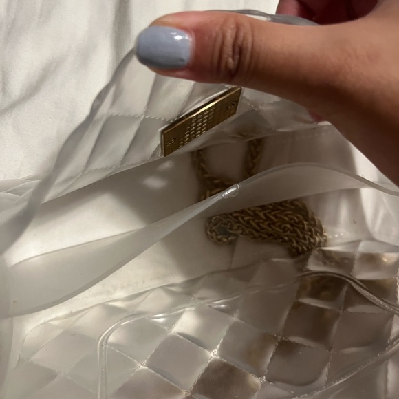 Clear Gold Chain Strap Handbag - Picture 3 of 10